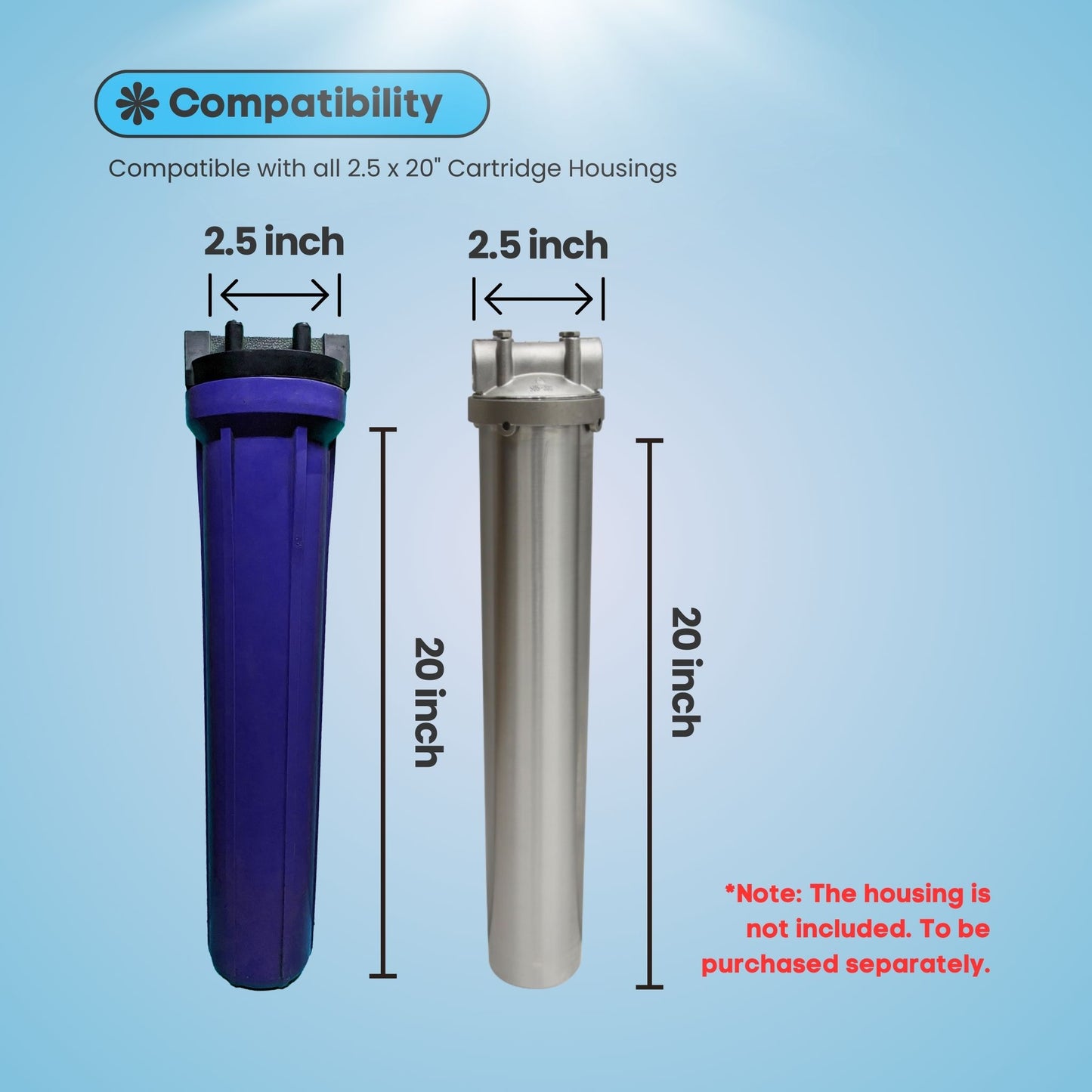 Darlly DLPP Series Melt Blown Spun Filter Cartridge – 2.5 x 20" (5 Micron)