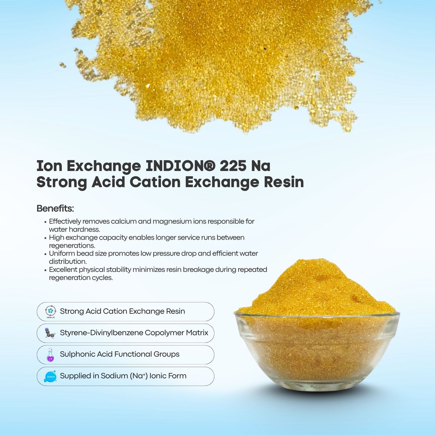 Ion Exchange INDION® 225 Na | Strong Acid Cation Exchange Resin