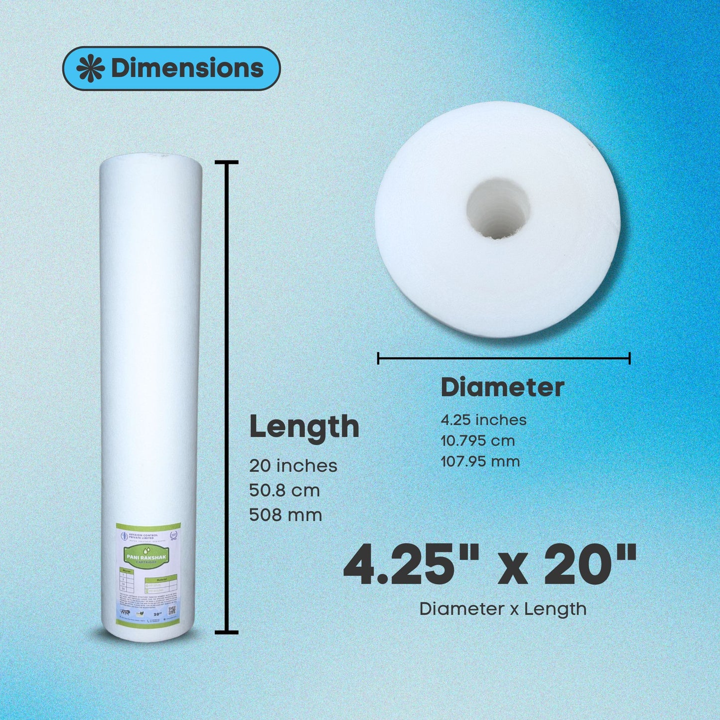 Pani Rakshak Jumbo PP Spun Filter Cartridge – 5 Micron