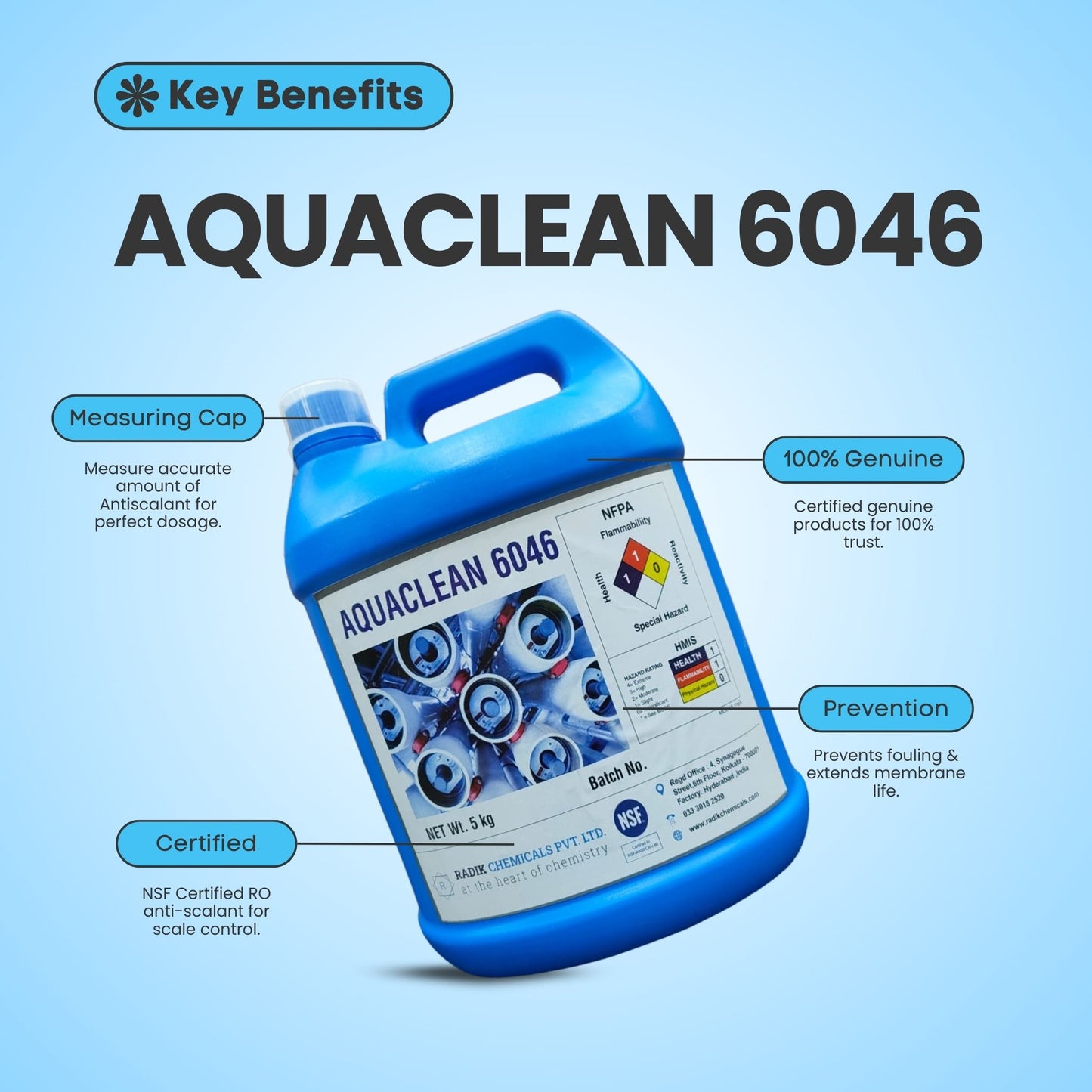 Radik Chemicals Aquaclean 6046 – RO & NF Anti-Scalant for Reverse Osmosis Plants
