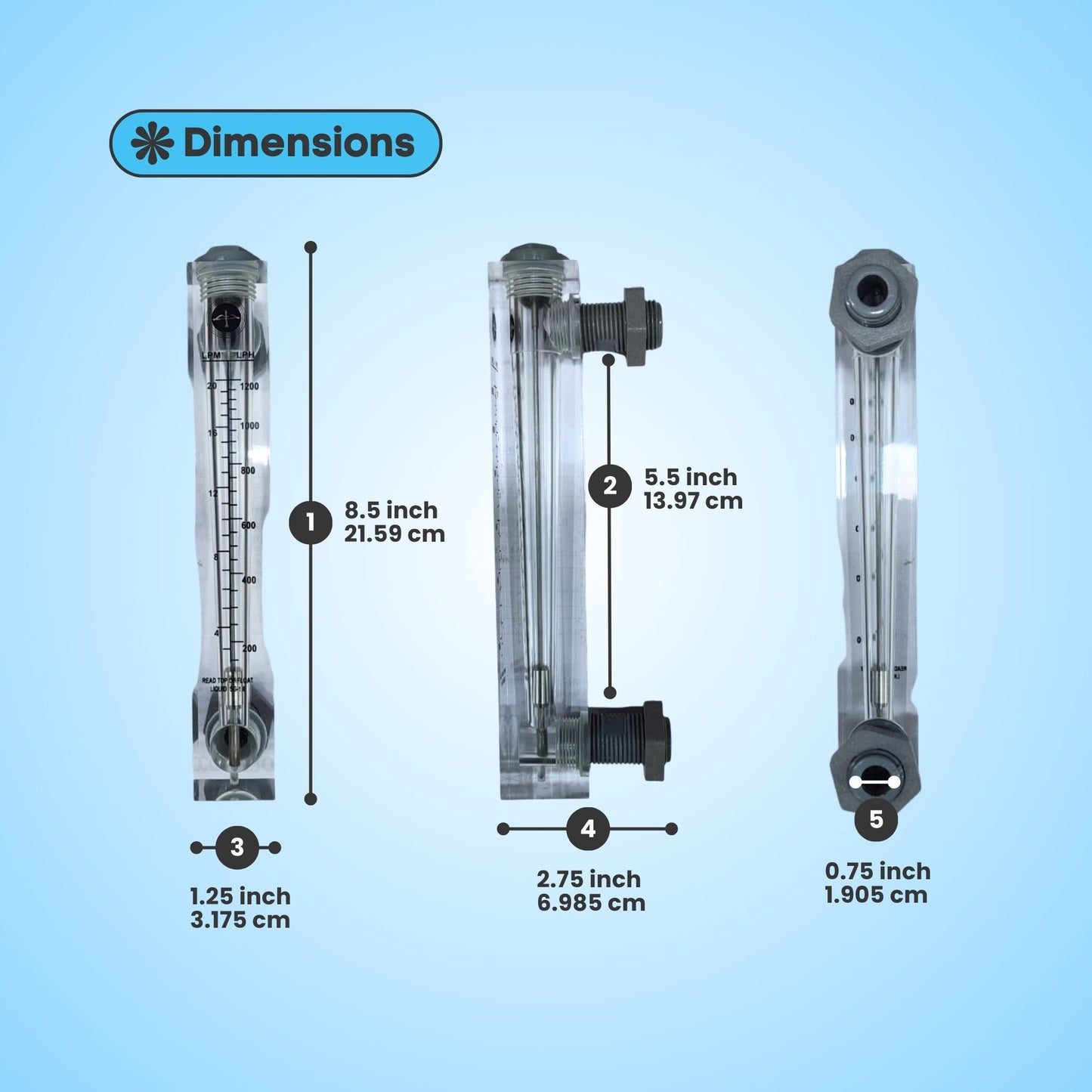 Acrylic Rotameter / Flowmeter – F1200