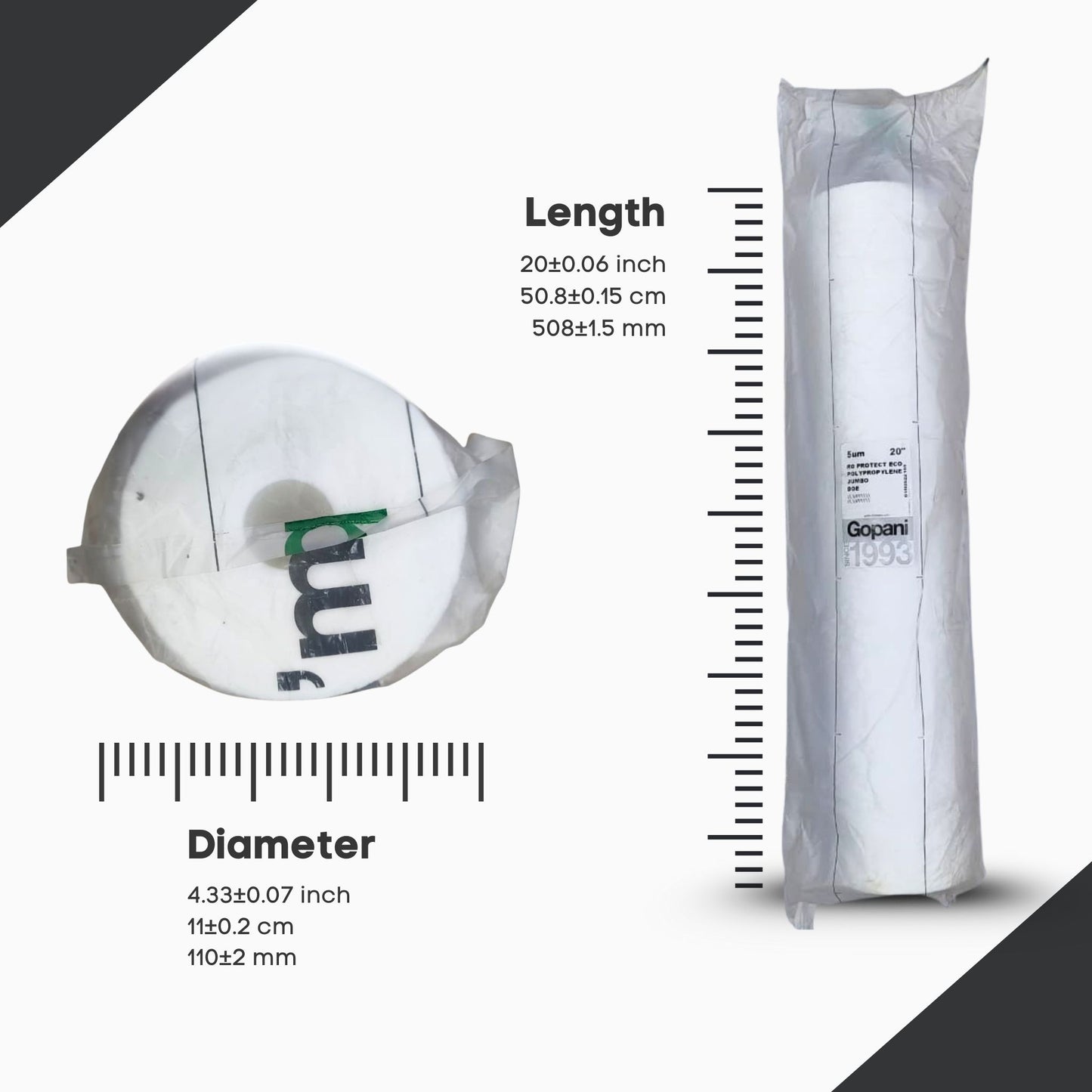 Gopani RO Protect Ultra Spun Filter Cartridge – Jumbo (DOE), 5 Micron