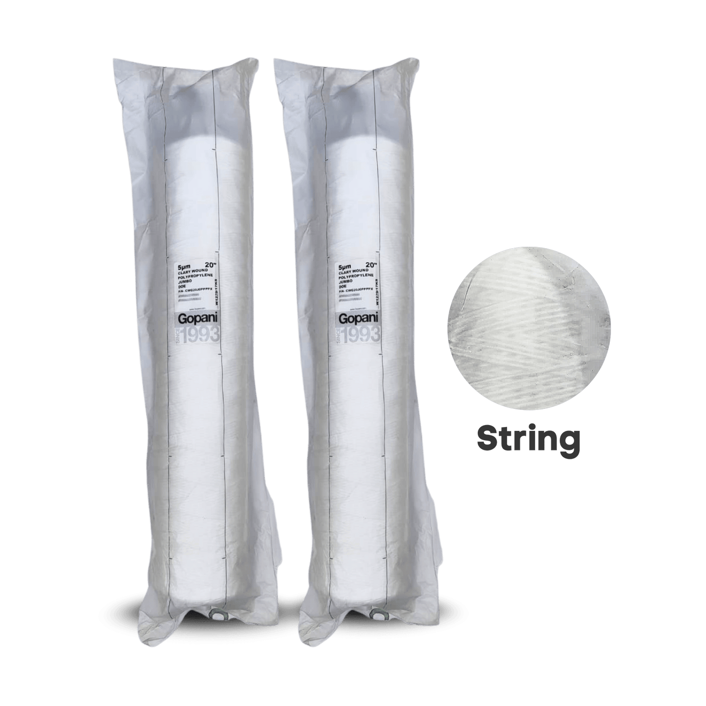 Gopani Clarywound Ultra String Wound Filter Cartridge – Jumbo, 5 Micron