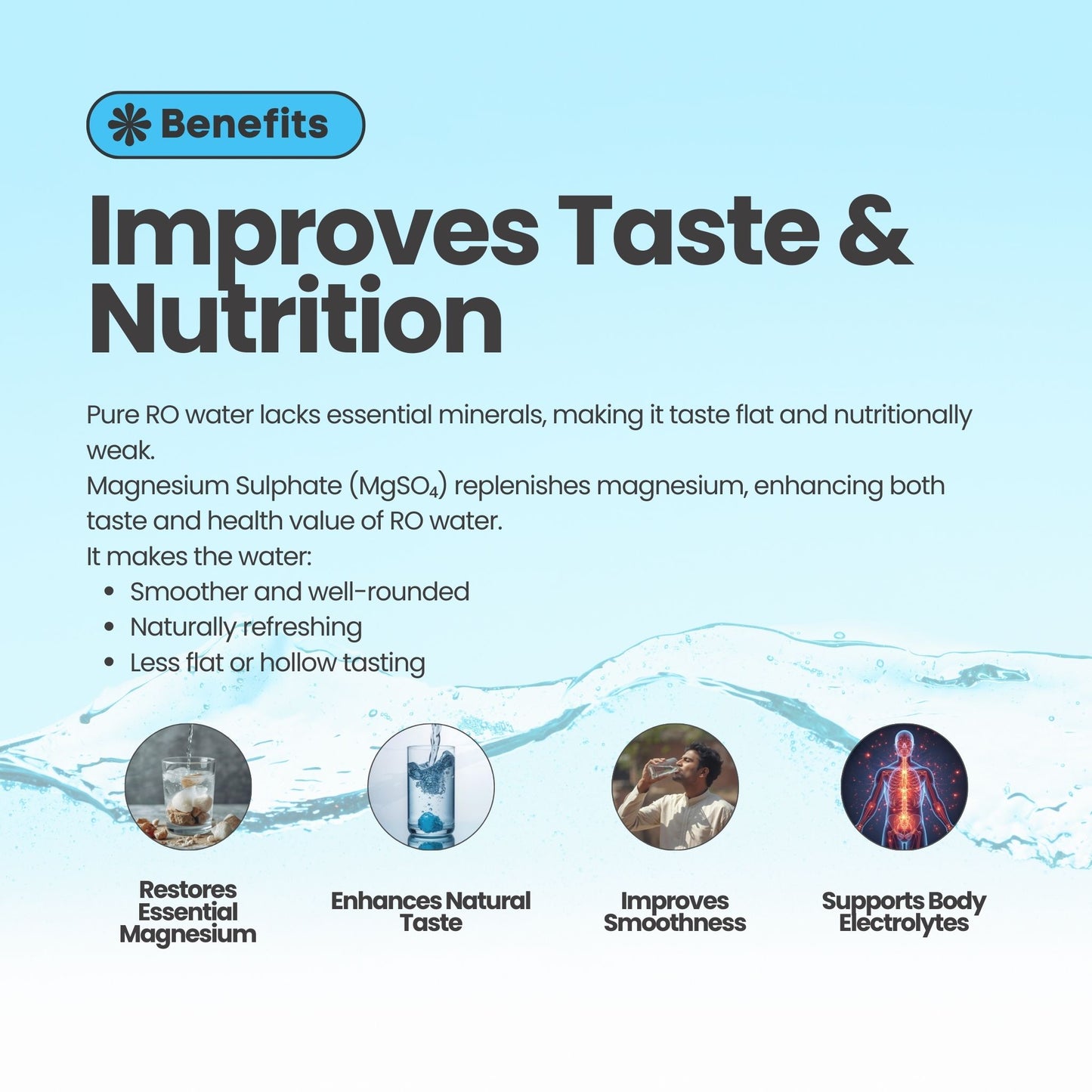 Swaad Rakshak Magnesium Sulphate – Food Grade (RO Water Mineral & Taste Enhancer)