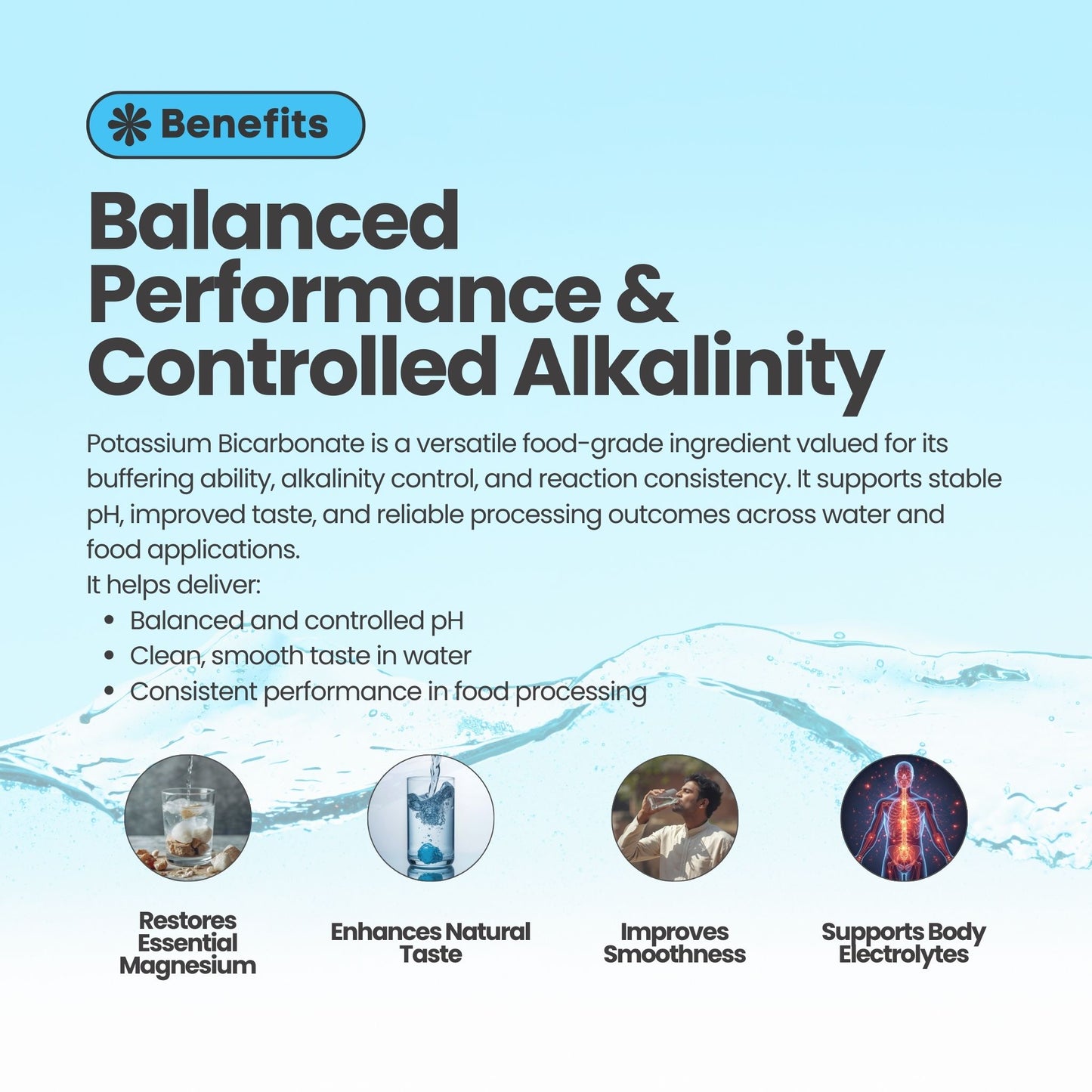 Chemtex Potassium Bicarbonate – Food Grade (RO Water Taste & Alkalinity Enhancer)