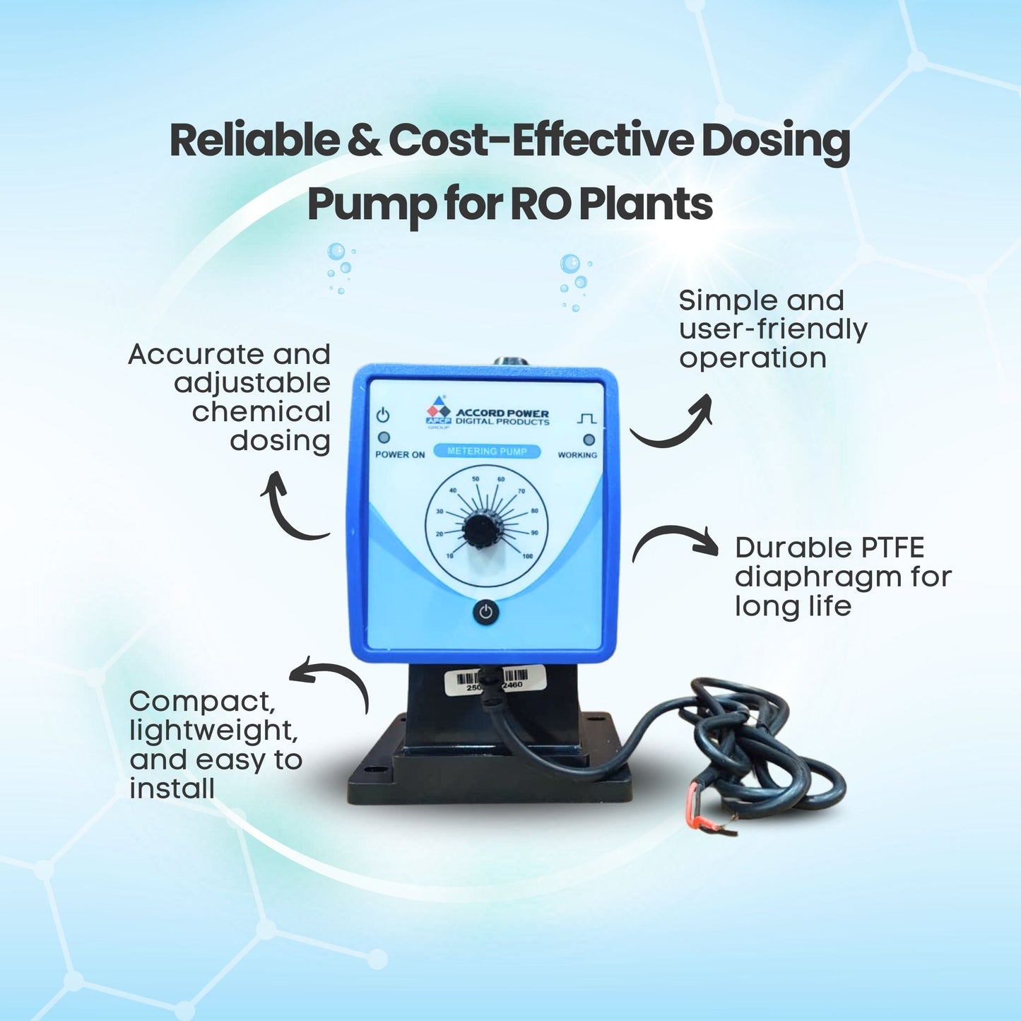 Accord Power Antiscalant Chemical Dosing Pump – 6 LPH