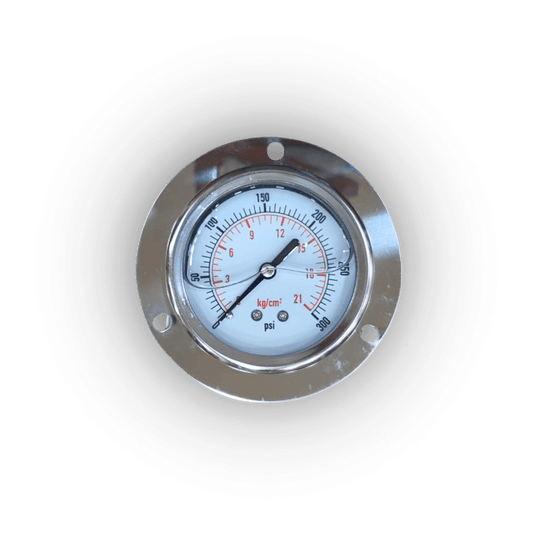 Glycerin Filled Back Connection Pressure Gauge 0–300 PSI (0–21 kg/cm²)
