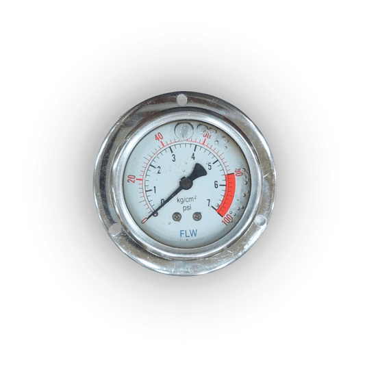 Glycerin Filled Back Connection Pressure Gauge 0–100 PSI (0–7 kg/cm²)
