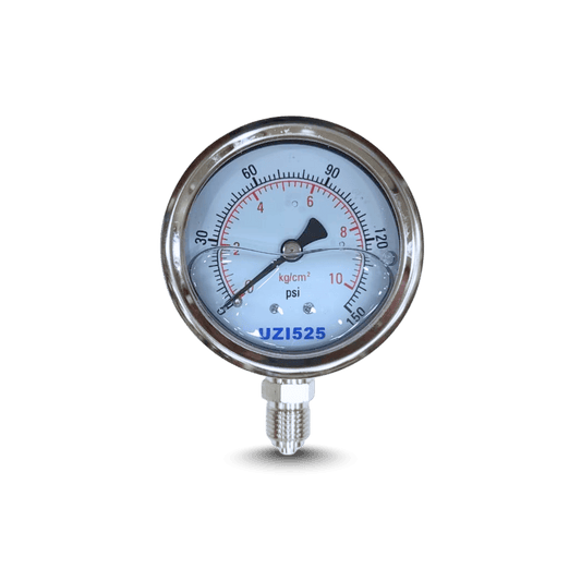 Glycerin Filled Bottom Connection Pressure Gauge 0–150 PSI (0–10 kg/cm²)