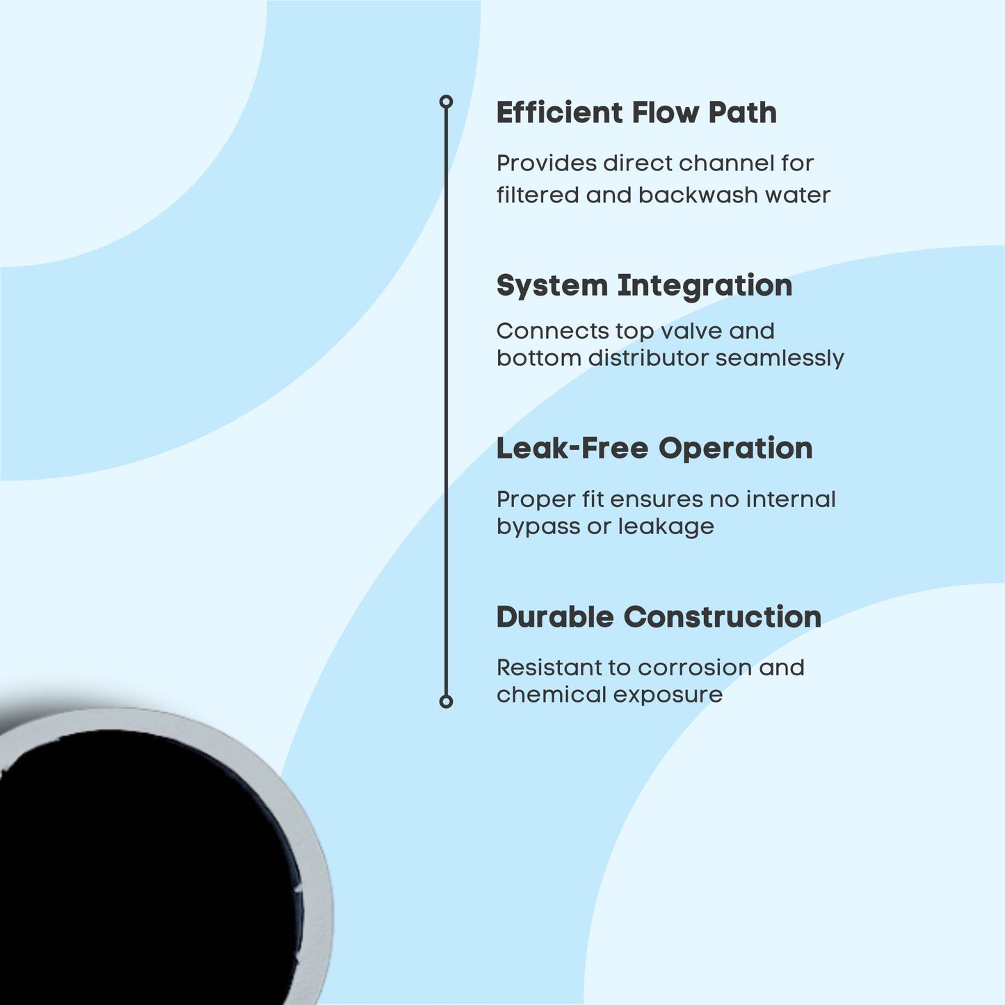 Riser Pipe for Top Mount Multiport Valves (FRP Vessel Internal Pipe)