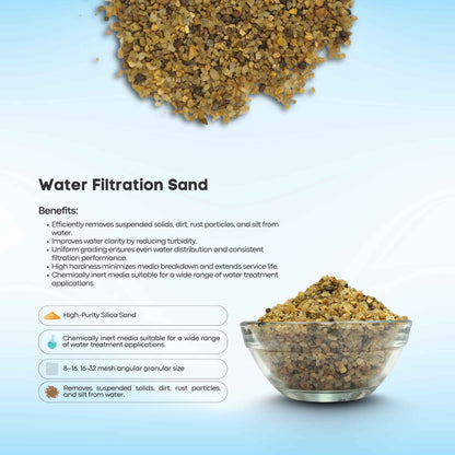 Water Filtration Sand | Premium Silica Filter Media (8/16 & 16/32 Mesh)