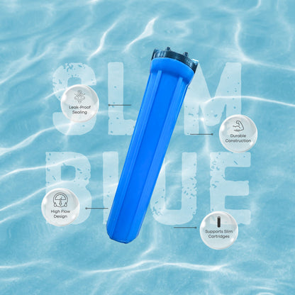 2.5” x 20” Slim Blue Cartridge Filter Housing