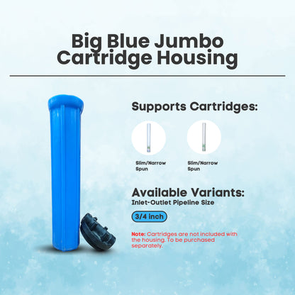 2.5” x 20” Slim Blue Cartridge Filter Housing