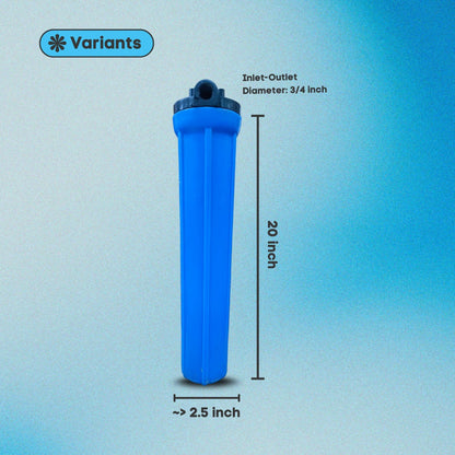2.5” x 20” Slim Blue Cartridge Filter Housing