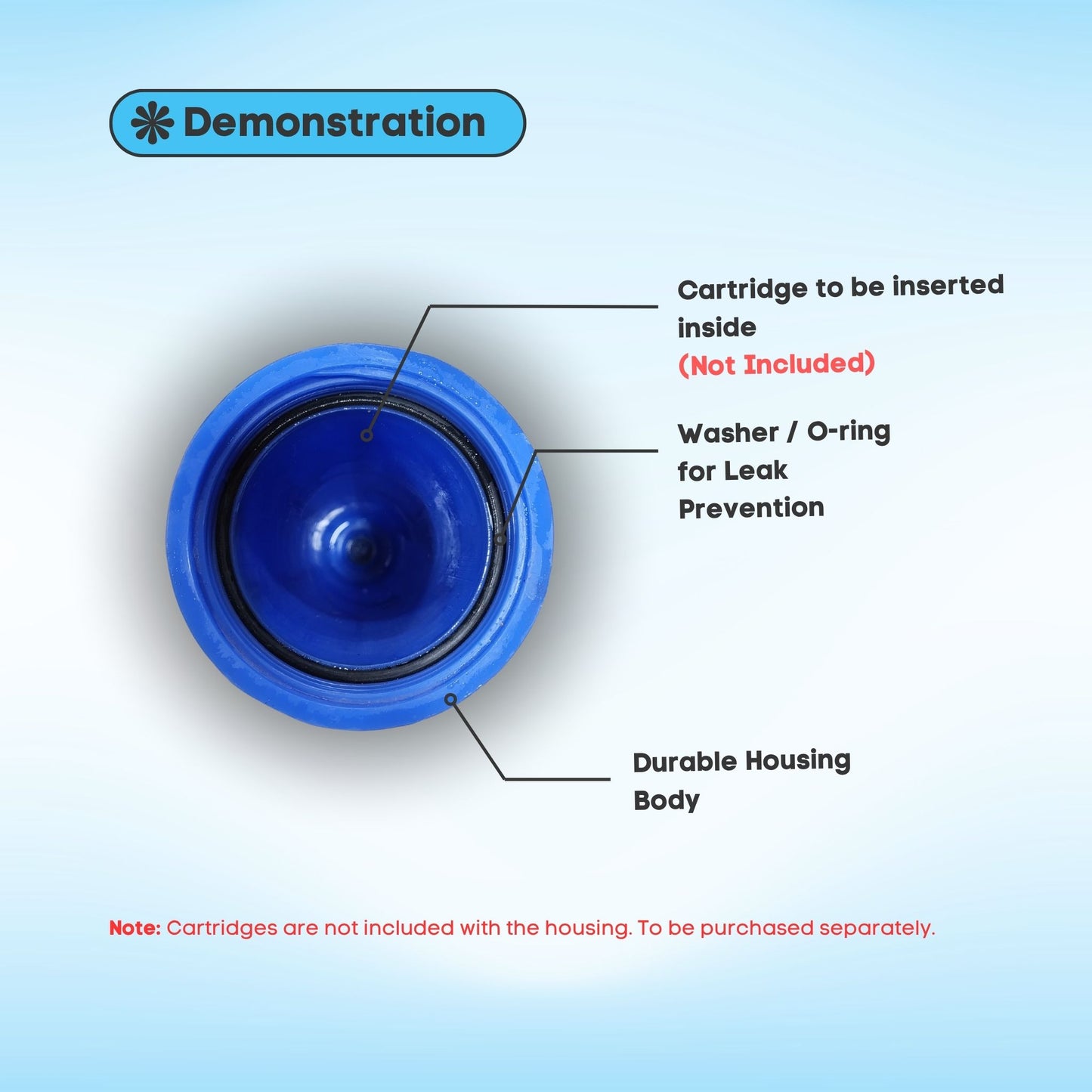 2.5” x 20” Slim Blue Cartridge Filter Housing
